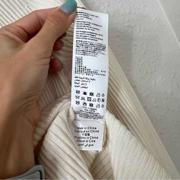 3.1 Phillip Lim Ribbed Sweater With Waist Tie Antique White Beige Size Small - Picture 13 of 13